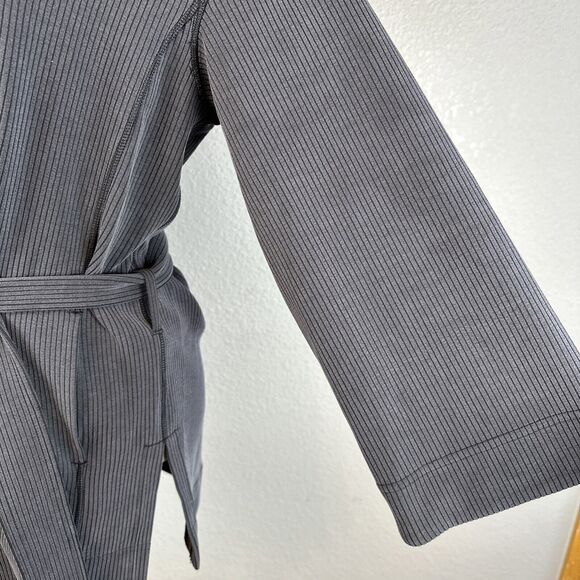 Lululemon Ribbed Softstreme Belted Wrap Jacket Size 4 Charcoal Gray Black - Picture 2 of 10